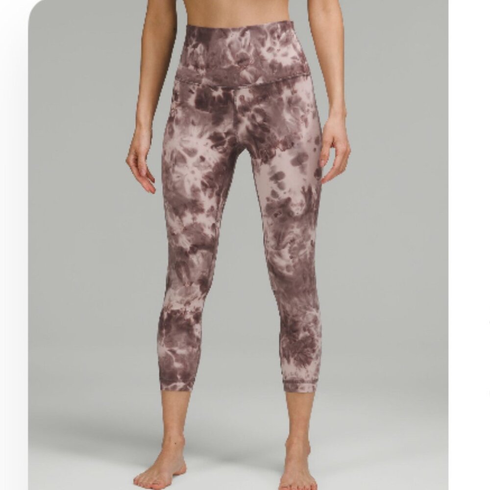 Lululemon Align High-Rise Crop 23" Size 6 Pink Diamond Tie Dye